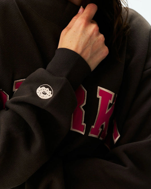 Espresso and Pink Heritage Pullover