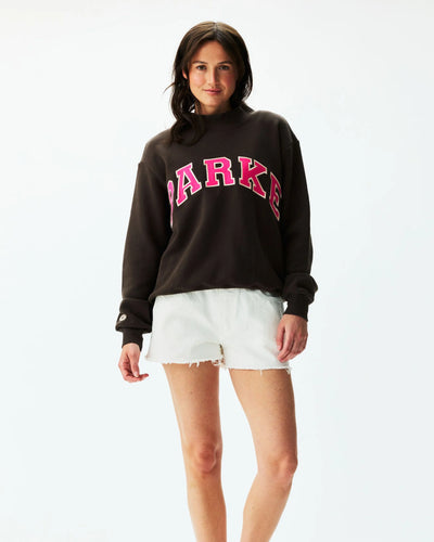 Espresso and Pink Heritage Pullover