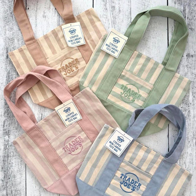 Striped Canvas Mini Tote Set of 4 Summer 2026