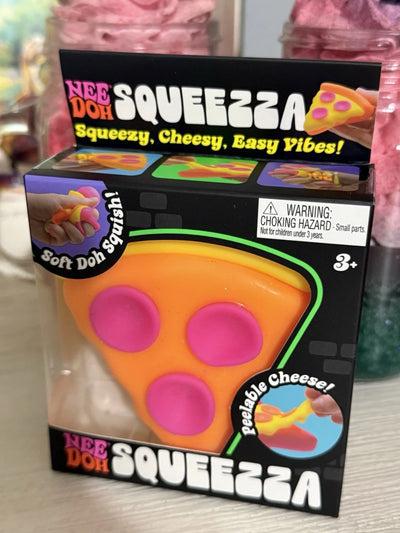 Squeezza Pizza Squishy Toy Yellow Crust Orange Cheese