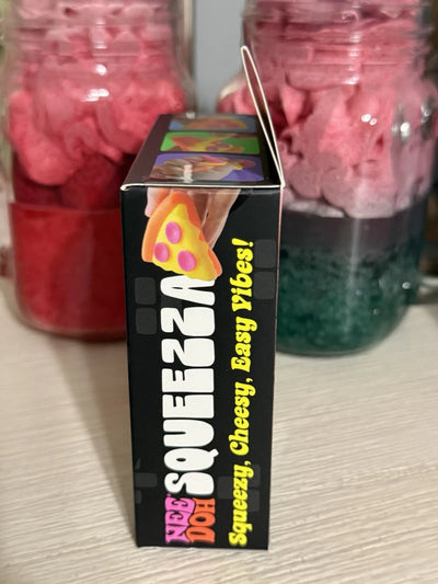 Squeezza Pizza Squishy Toy Yellow Crust Orange Cheese